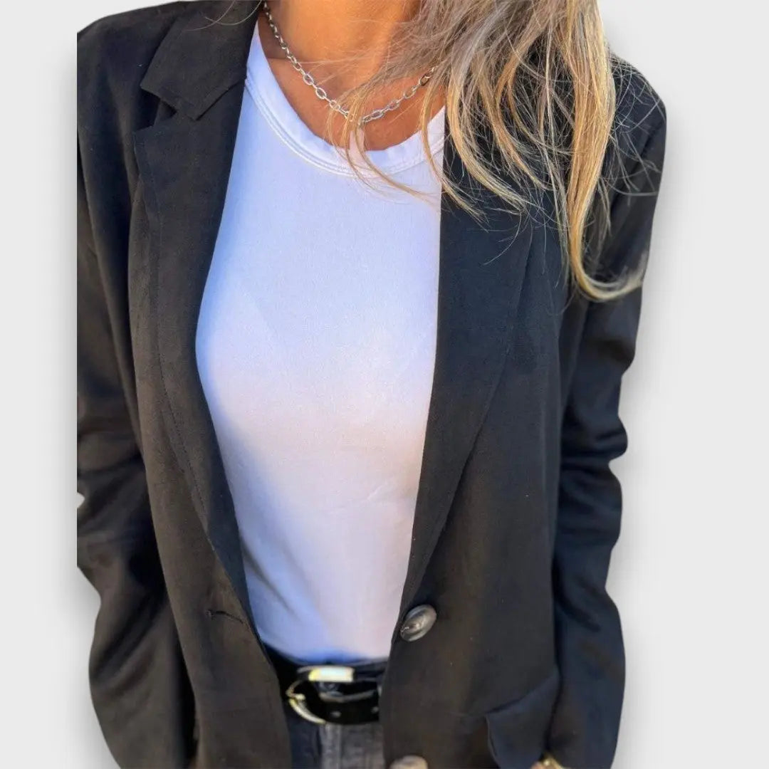 Eloise | Soft Camel Blazer-Cardigan