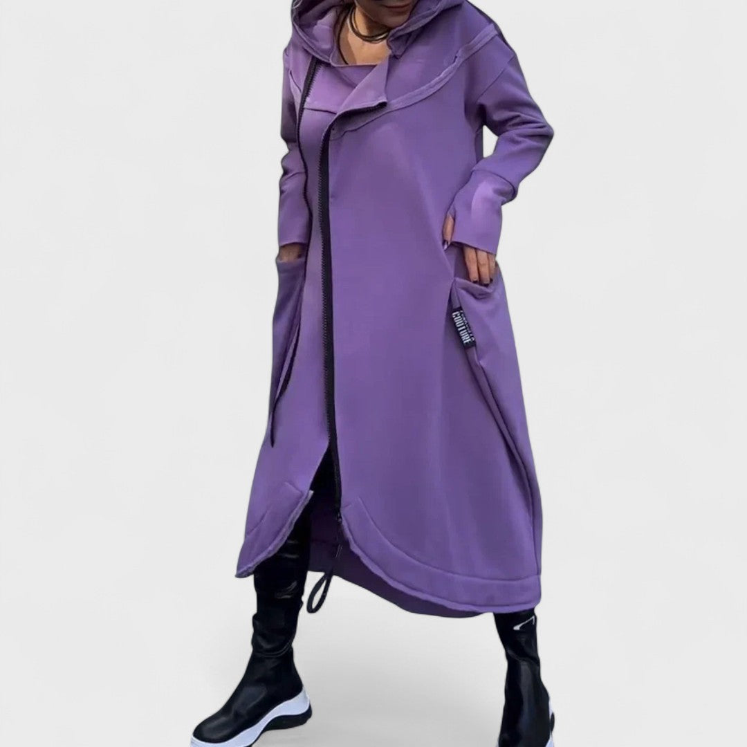 Mana | Long Hooded Zip-Up Sweatshirt in Lightweight, Breathable Fabric