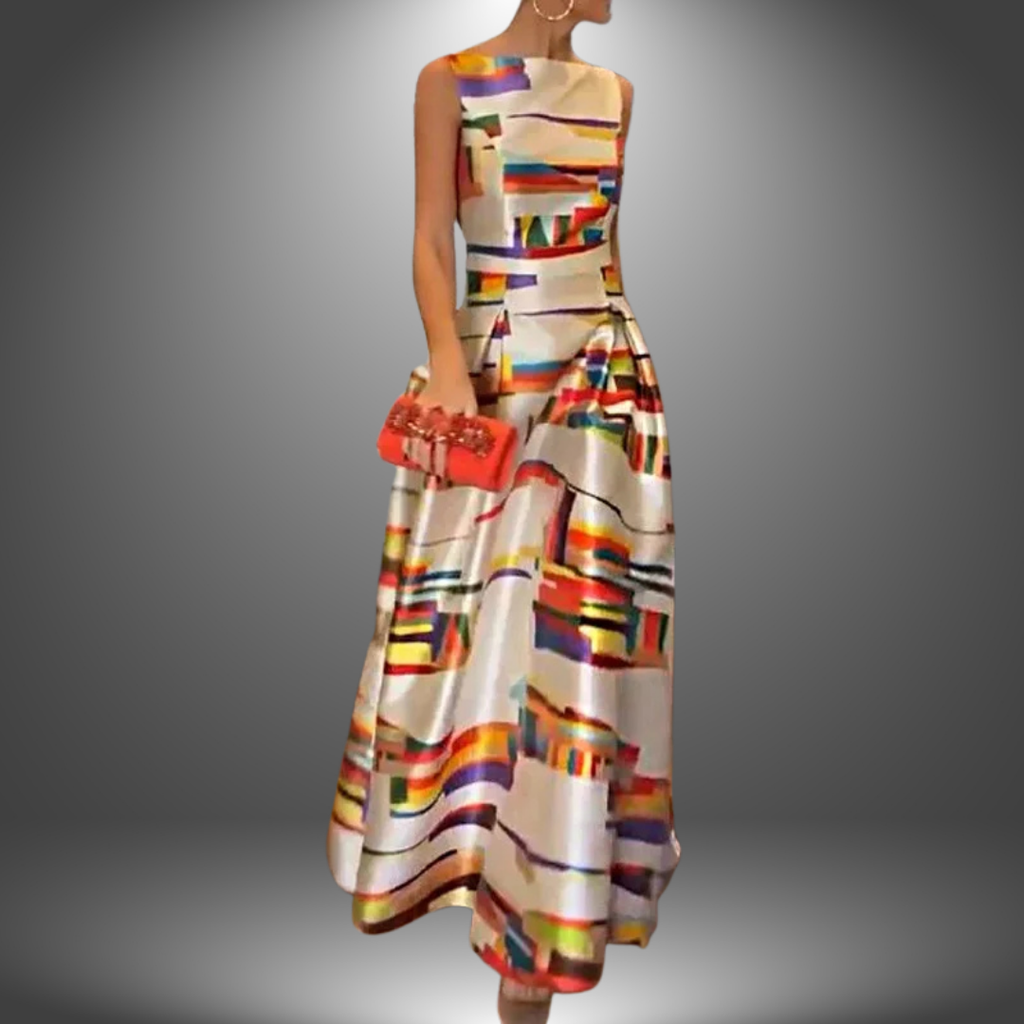 Tatum - Elegant Printed Long Party Dress