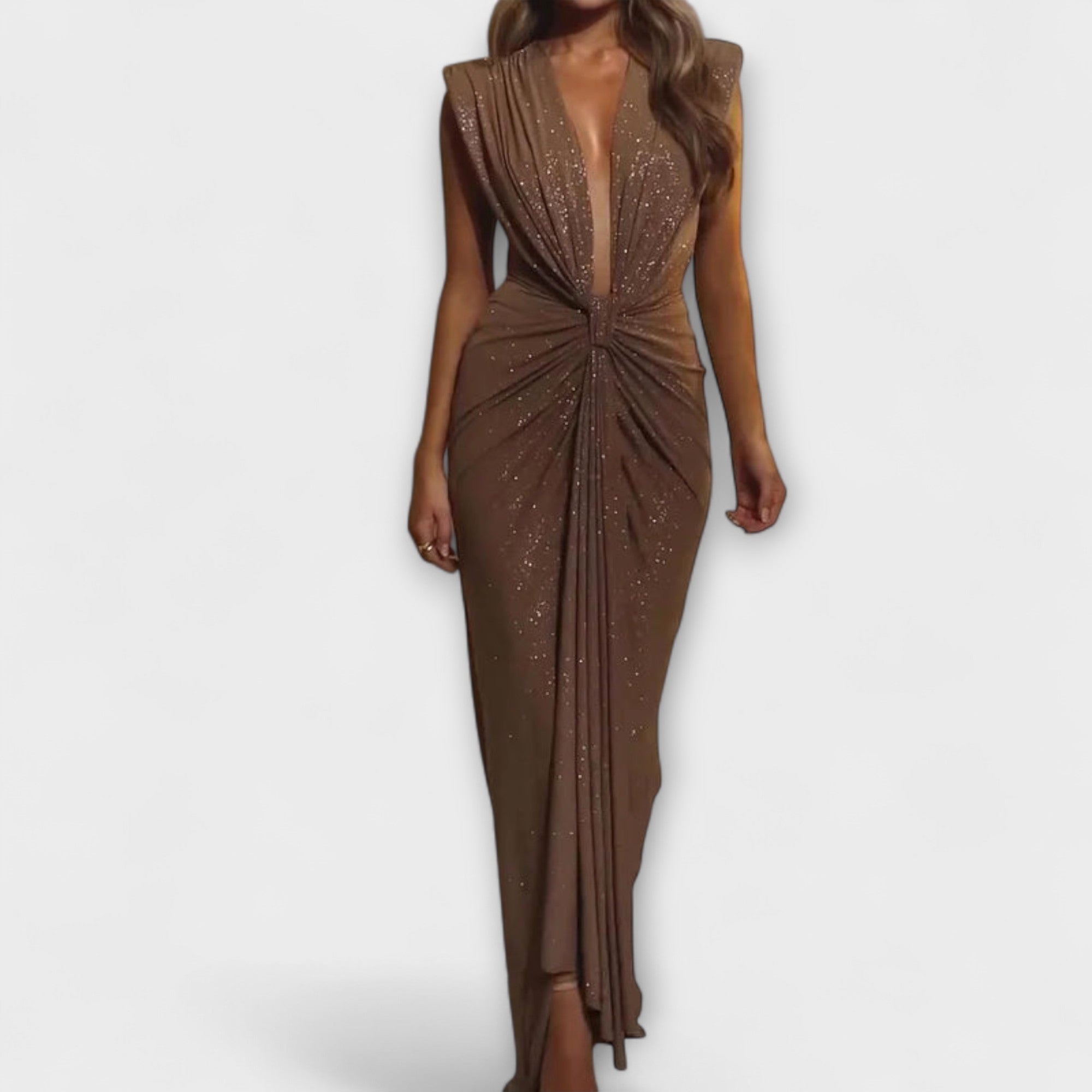 Thea - Maxi Dress with Deep V-Neck