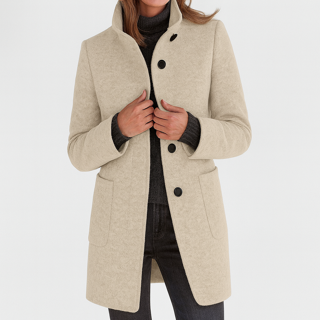 LIDIA | Jacket with High Collar Made of Wool Blend