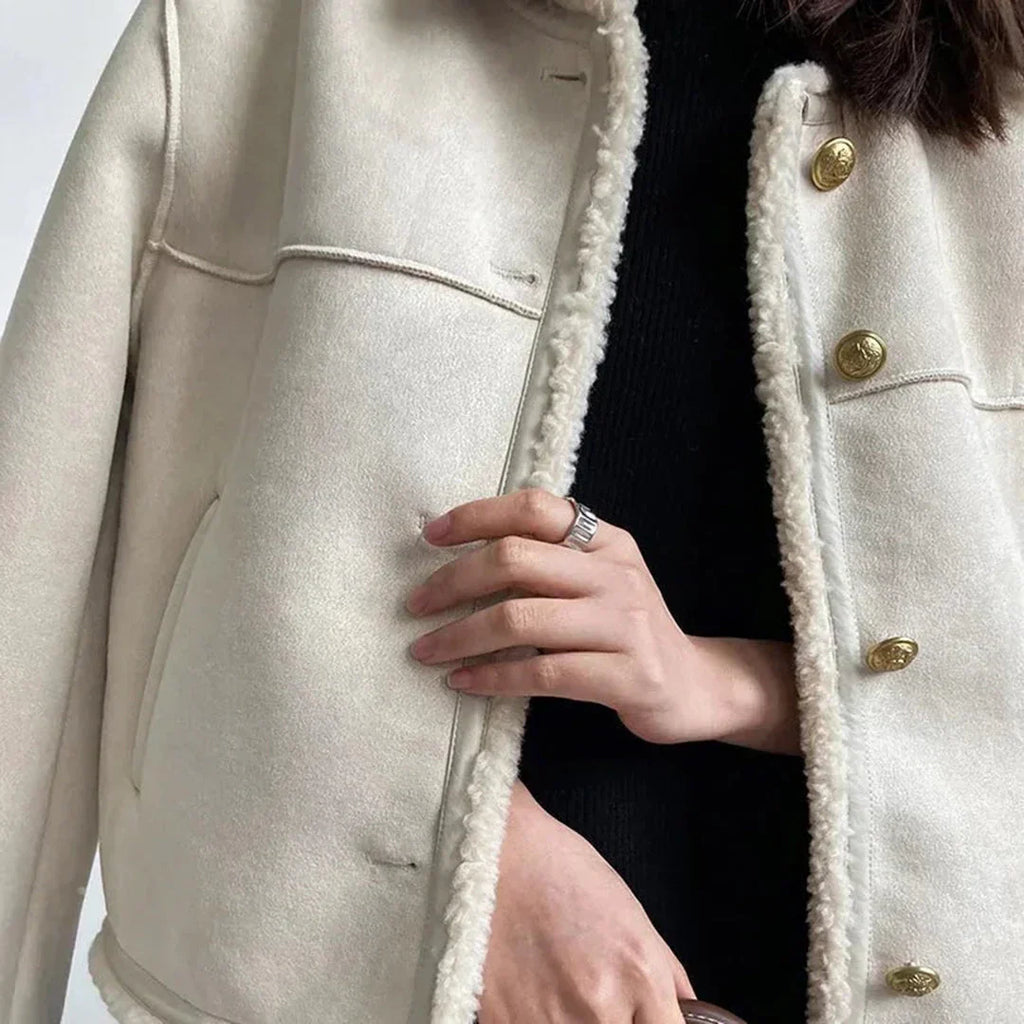 Aria| Button-Up Faux Fur Jacket