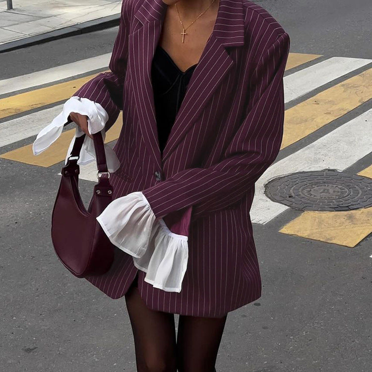 Fiora |  Wine Red Suit Jacket