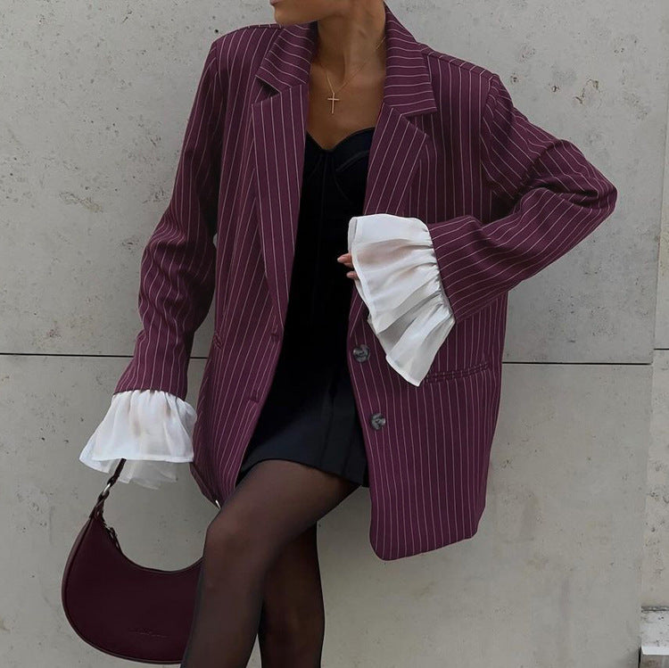 Fiora |  Wine Red Suit Jacket