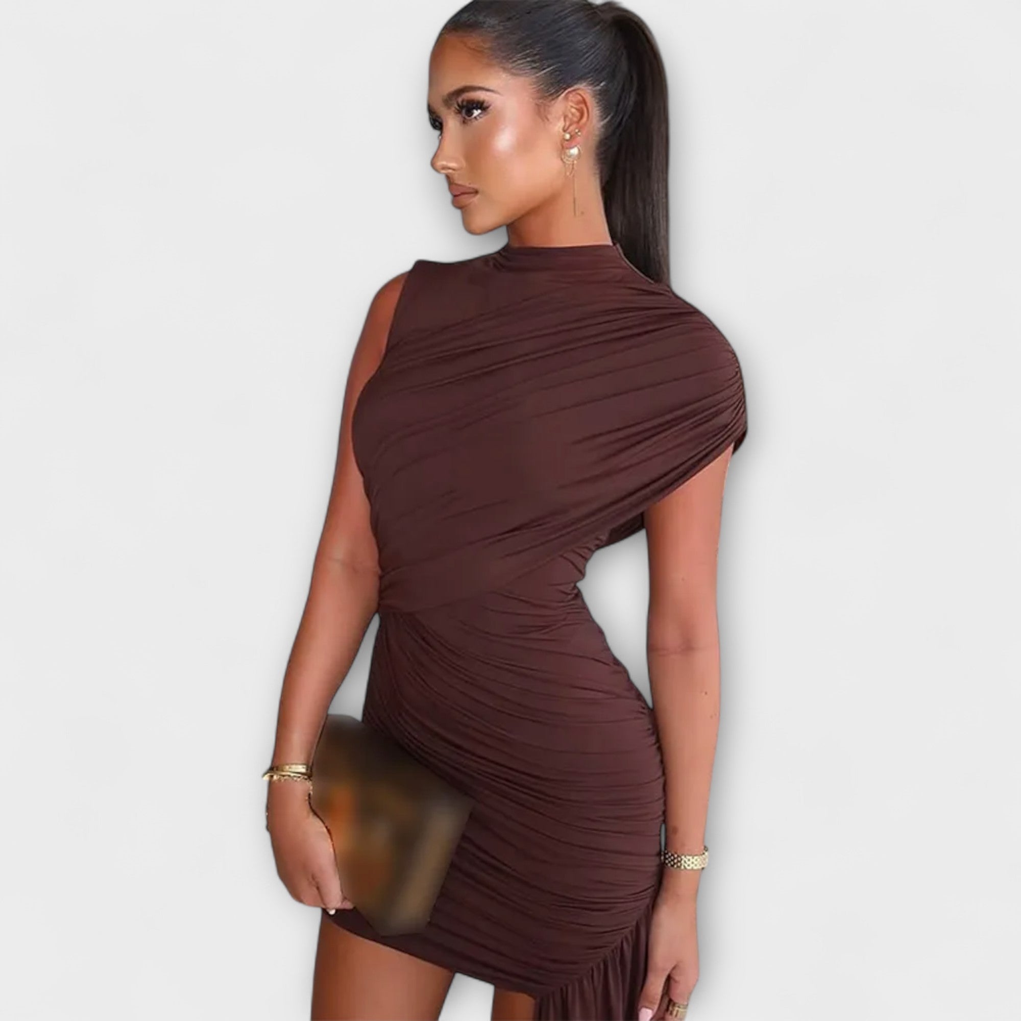 Long Dress with Roll Neck